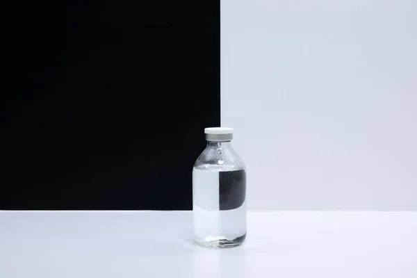 Glass containers for medicines. Medical bottle.