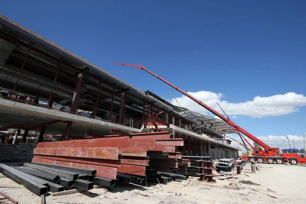 Steel Frame New Factory Building Construction — Fotografia de Stock