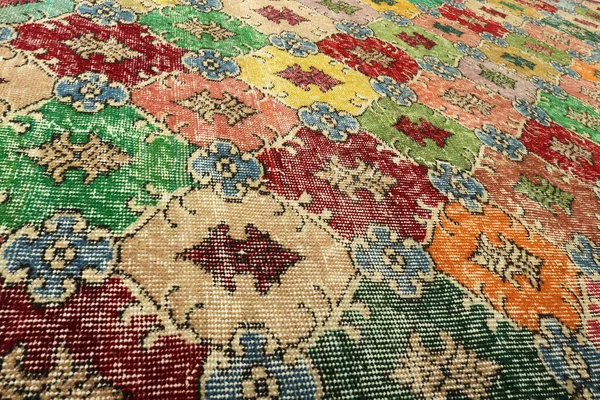 手工编织 装饰羊毛土耳其地毯 — 图库照片