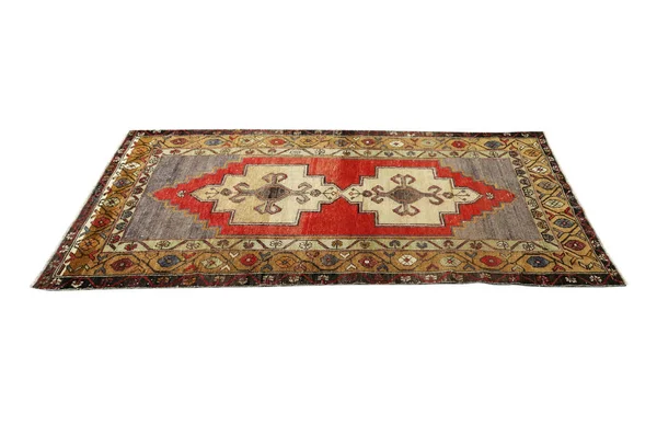 Handgewebter Dekorativer Türkischer Teppich Aus Wolle — Stockfoto