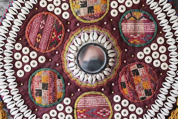 Wanddekoration Aus Handgemachter Wolle Filz Und Perlen — Stockfoto