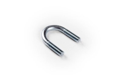 Beyaz bir arka plan üzerinde çelik vida