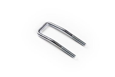 Beyaz arka planda çelik vidalar