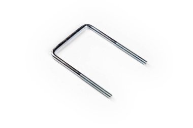 Beyaz bir arka plan üzerinde çelik vida