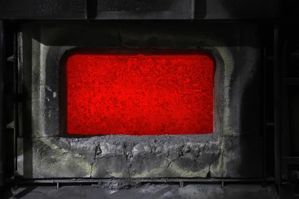 Piec Mieszania Metali Żelazo Stal Temperaturze 1300 1500 Stopni — Zdjęcie stockowe