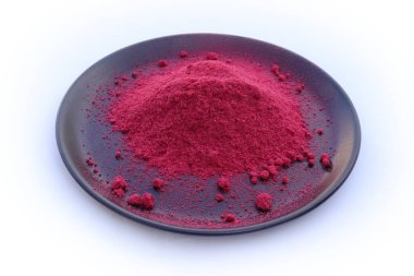 Ahududu tozu yakın plan. Stüdyo çekimi.