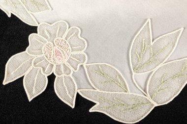 Siyah Arkaplanda Güzel Vintage Viktorya Danteli