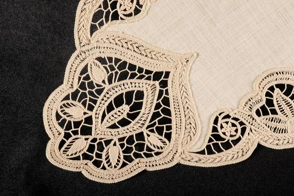 Pretty Vintage Victorian Lace on Black Background
