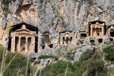 Lycian Rock Tombs near Dalyan in Turkey clipart