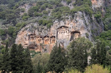 Lycian Rock Tombs near Dalyan in Turkey clipart