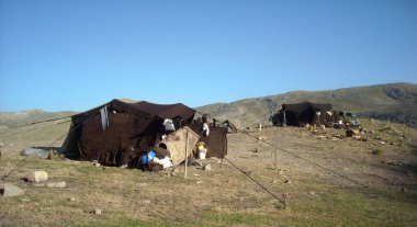 Yoruk tent. Black tent used by nomadic Turks. clipart