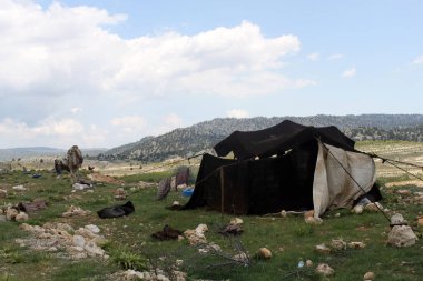 Yoruk tent. Black tent used by nomadic Turks. clipart