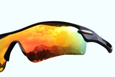 Kayak gözlükleri. Kırpma yolu ile izole edilmiş.