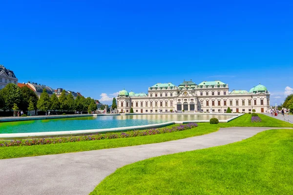 Вена Австрия Октября 2022 Пейзаж Верхнего Бельведерского Дворца Красивым Парком — стоковое фото