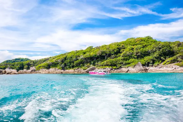 Stock image Similan islands - November 10, 2023: Cruise boats near the Similan Islands with paradise views, snorkeling and diving spots  