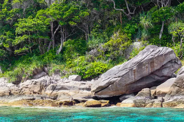 stock image The rocky shore of the Similan Islands in Thailand - most famous islands with paradise views and snorkeling and diving spots 