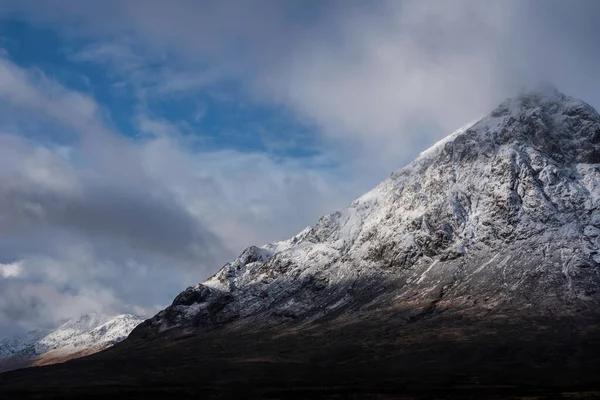 Дивовижний Пейзаж Зимова Картина Stob Dearg Buachaille Etive Mor Шотландському — стокове фото