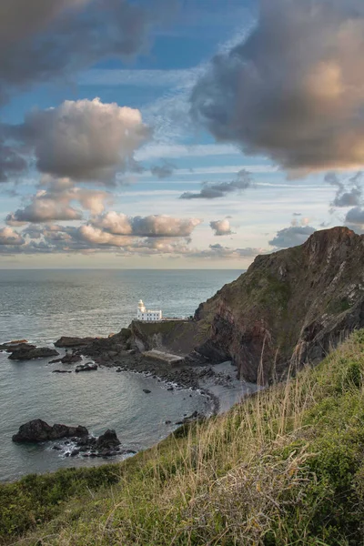 Beautiful Sunrise Landscape Image Devon Coastline England Stunning Golden Hour — Stock Photo, Image