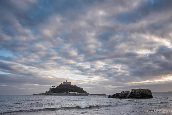 Schöne Landschaft Bild Von Michael Mount Cornwall England Während Sanfter — Stockfoto