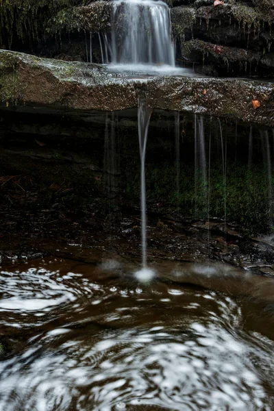Beautiful Peaceful Landscape Image Scaleber Force Waterfall Yorkshire Dales England — Stock Photo, Image