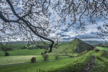 Parkhouse Hil 'in manzarası sonbaharın başlarında Chrome Hill' den izlendi.