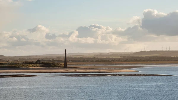 Lenyűgöző Tájkép Lindisfarne Szent Sziget Northumberland Anglia Idején Hangulatos Téli Jogdíjmentes Stock Képek