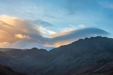 Beautiful Autumn sunrise landscape image of Buttermere in Lake District clipart