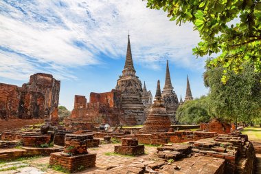 Wat Phra Si Santhe Tapınağı, Tayland 'ın Ayutthaya kentindeki ünlü tapınaklardan biridir. Ayutthaya Tarih Parkı 'ndaki tapınak, Ayutthaya, Tayland. UNESCO Dünya Mirası.