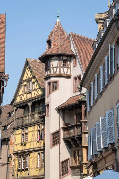 Красочные Полудеревянные Дома Colmar Эльзас Франция — стоковое фото