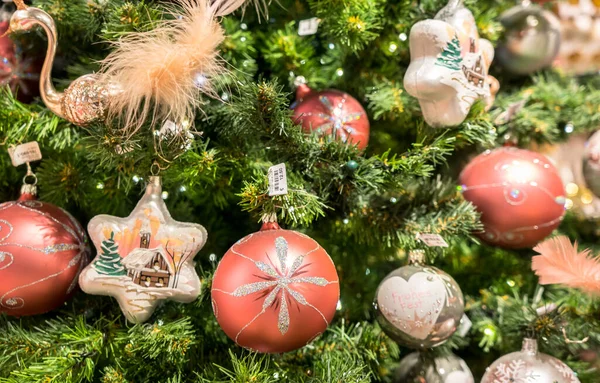 Decorações Natal Brinquedos Bolas Mercado — Fotografia de Stock