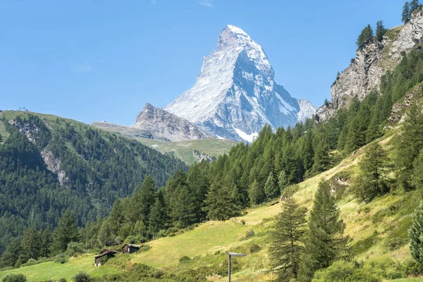 Alpine Landscape Mit Famous Matterhorn Peak Zermatt Switzerland — Stock Photo, Image