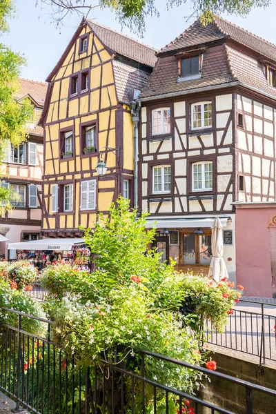 Colorful Half Timbered Houses Colmar Alsace France — Zdjęcie stockowe