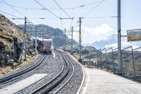 Comboios Famosos Zermatt Para Gornergrat Suíça — Fotografia de Stock
