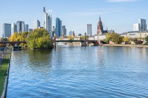 Frankfurt Main Vid Solnedgången Tyskland — Stockfoto