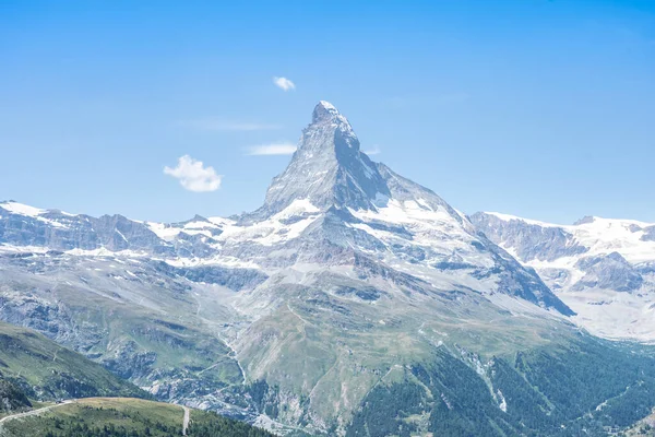 Paesaggio Alpino Con Famosa Vetta Del Cervino Zermatt Svizzera — Foto Stock