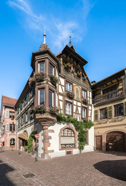 Colorful Half Timbered Houses Kaysersberg Alsace France — Zdjęcie stockowe