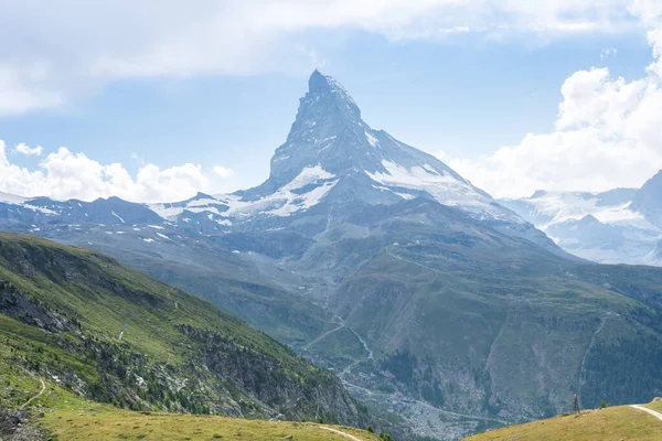 Alp Manzarası Ünlü Matterhorn Tepesi Zermatt Sviçre — Stok fotoğraf