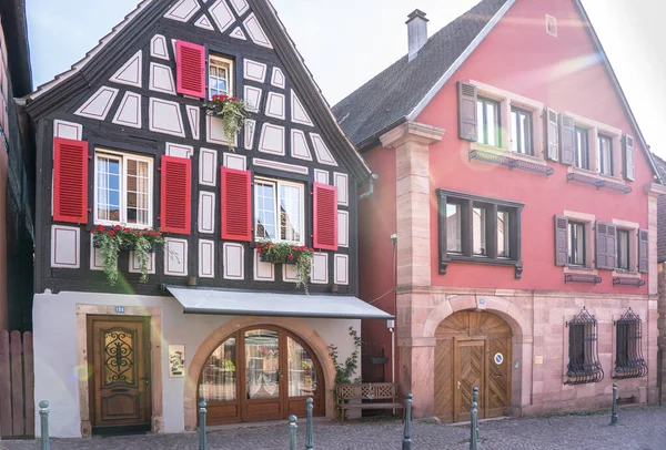 Colorful Half Timbered Houses Kaysersberg Alsace France — Stockfoto