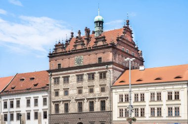 Buildings of Square of the Republic in Pilsen, Czech Republic