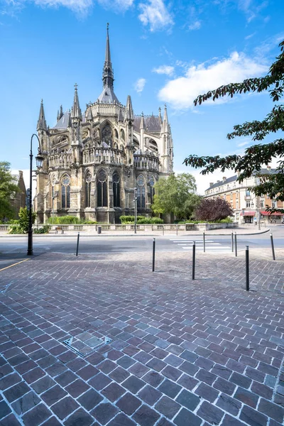 Gamla Gotiska Katedralen Reims Frankrike — Stockfoto