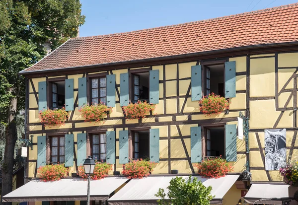 Coloridas Casas Madera Ribeauville Alsacia Francia — Foto de Stock