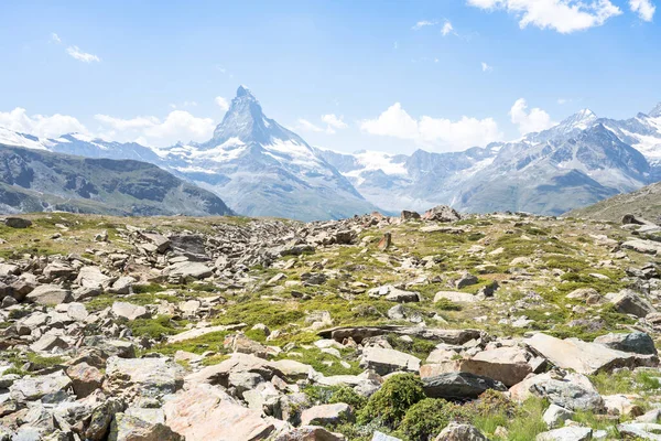 Alpská Krajina Mit Slavný Vrchol Matterhorn Zermatt Švýcarsko — Stock fotografie