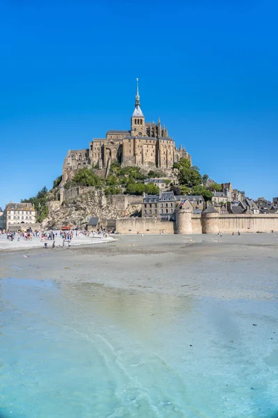 Världsberömda Klostret Mont Saint Michel Frankrike — Stockfoto