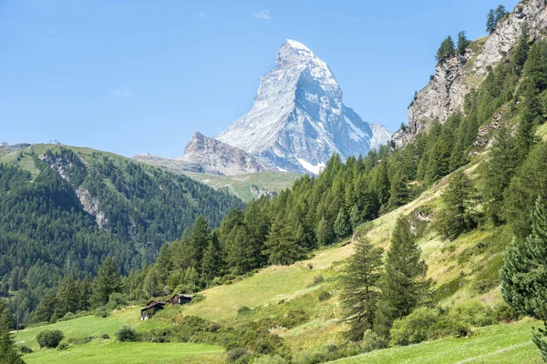 Alpine Landscape Mit Famous Matterhorn Peak Zermatt Switzerland — Zdjęcie stockowe
