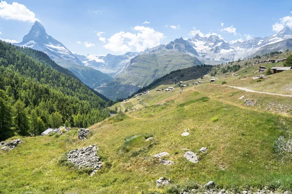 Paesaggio Alpino Con Famosa Vetta Del Cervino Zermatt Svizzera — Foto Stock