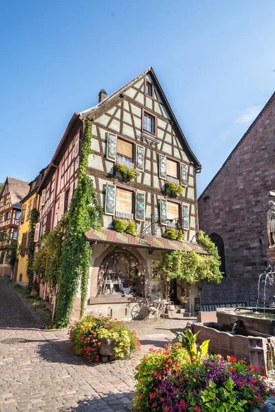 Colorful Half Timbered Houses Kaysersberg Alsace France — Stock Fotó