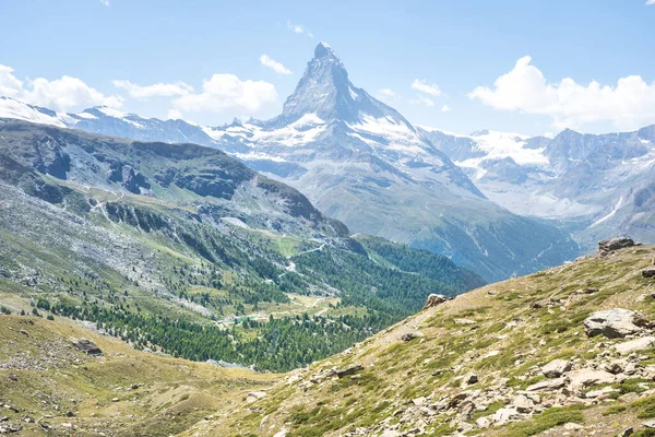 Alpine Landscape Mit Famous Matterhorn Peak Zermatt Zwitserland — Stockfoto