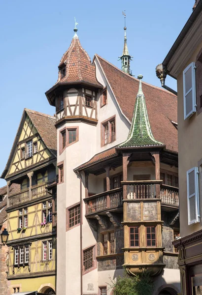 Colorful Half Timbered Houses Colmar Alsace France — Stockfoto