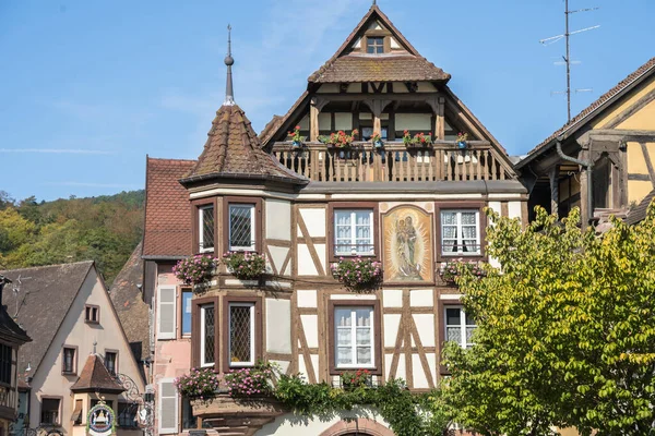 Colorful Half Timbered Houses Kaysersberg Alsace France — Stock Photo, Image