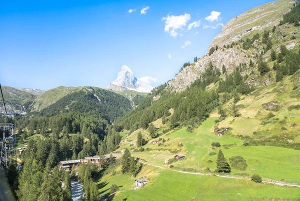 Alpine Landscape Mit Famous Matterhorn Peak Zermatt Suíça — Fotografia de Stock